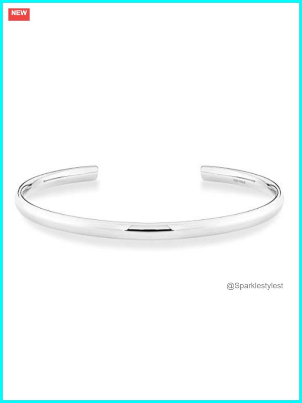 925 Sterling Silver 4mm Open Cuff Bangle Bracelet Adjustable 7.25-7.5 Inch Made